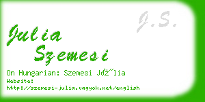 julia szemesi business card